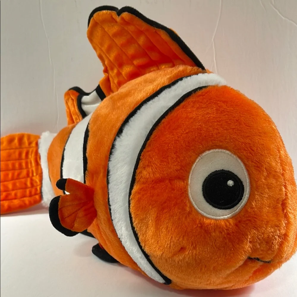 Disney Character Nemo Kids Orange and White Clownfish Fish plush Decor Toy